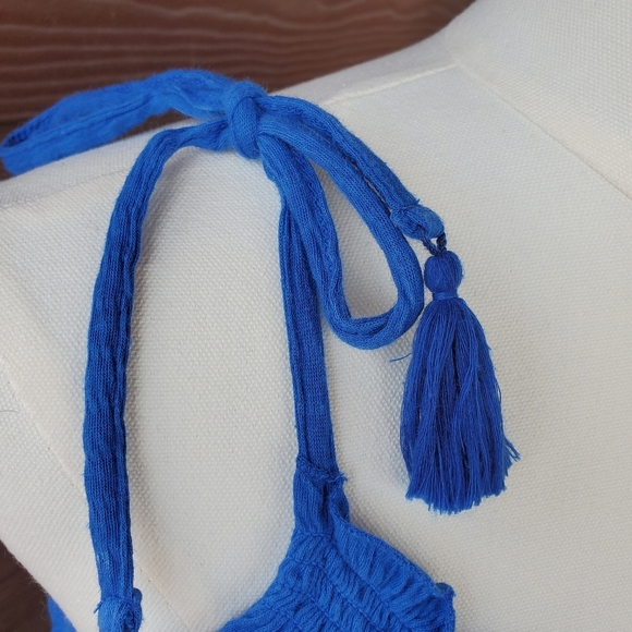 LOFT Beach Vibrant Royal Blue Tiered Ruffle Midi Dress Women's Size Small NWOT - Picture 8 of 12